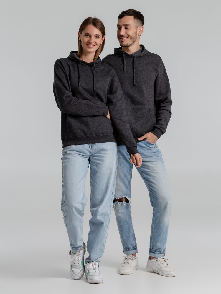 Толстовка с капюшоном Snake II черный меланж / Миниатюра WWW (1000)