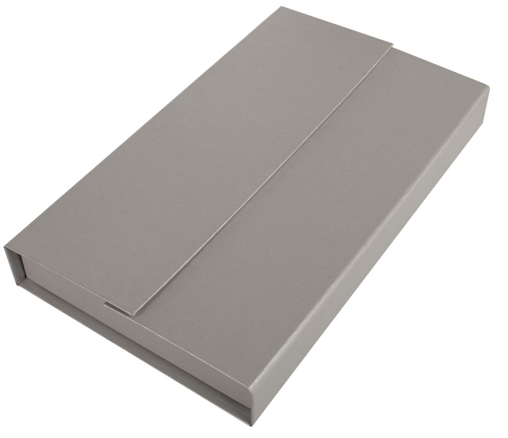 Коробка Triplet под ежедневник, флешку и ручку, серебристая / Миниатюра WWW (1000)