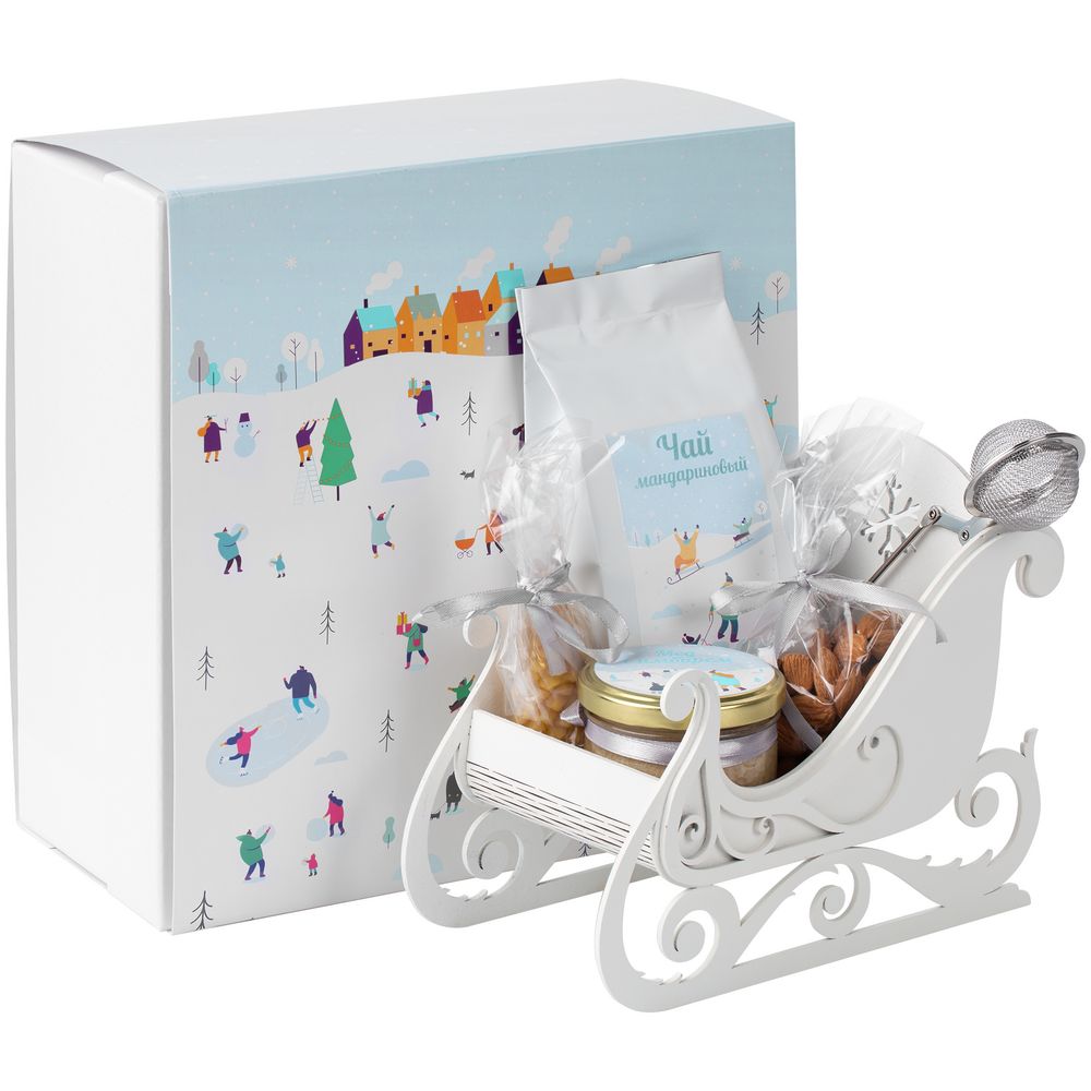 Декоративное украшение «Сани», белые / Миниатюра WWW (1000)