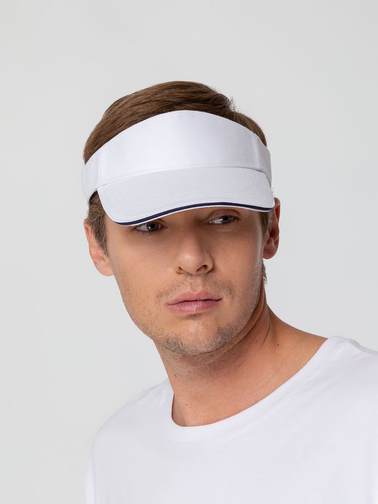 Козырек Active, белый с темно-синим кантом / Миниатюра WWW (1000)