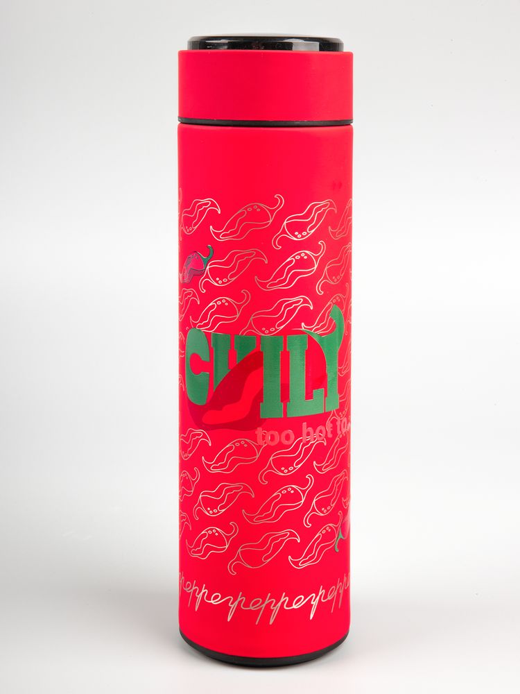 Смарт-бутылка с заменяемой батарейкой Long Therm Soft Touch, красная / Миниатюра WWW (1000)