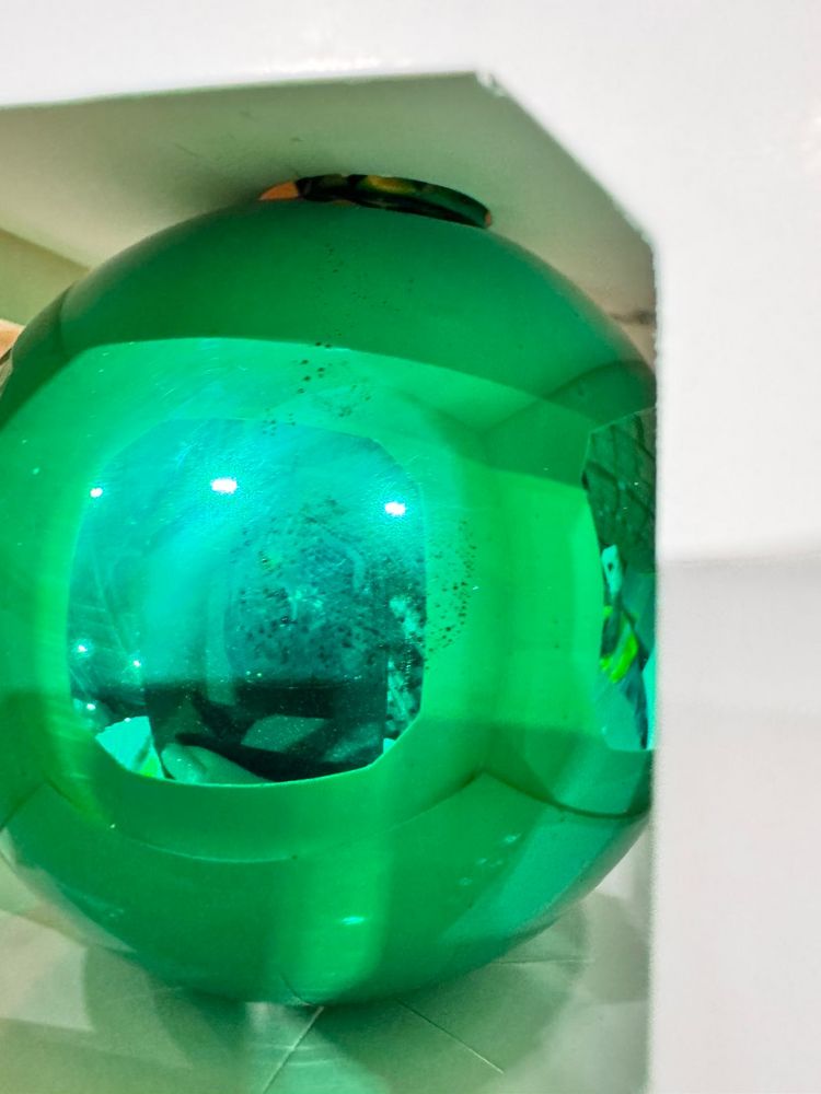 Оформительский шар Finery, 10 см, глянцевый зеленый / Миниатюра WWW (1000)