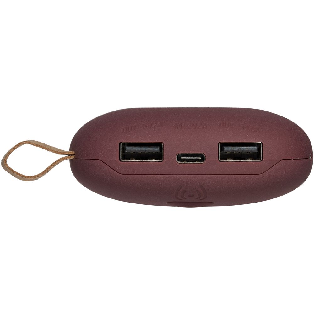 Аккумулятор с беспроводной зарядкой Pebble Wireless 9000 мАч, винный / Миниатюра WWW (1000)