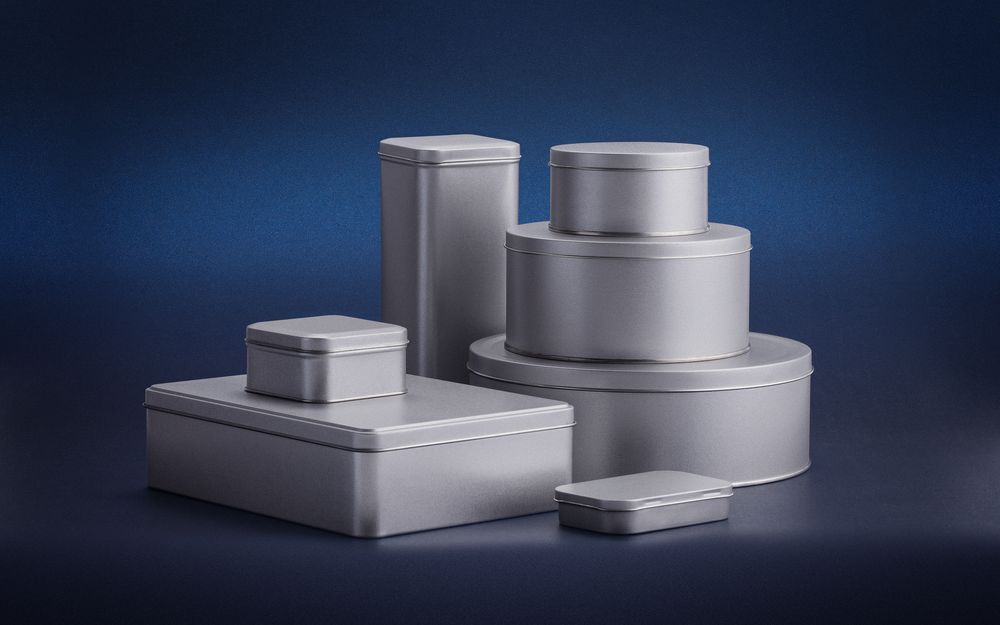 Коробка квадратная, серебристая / Миниатюра WWW (1000)