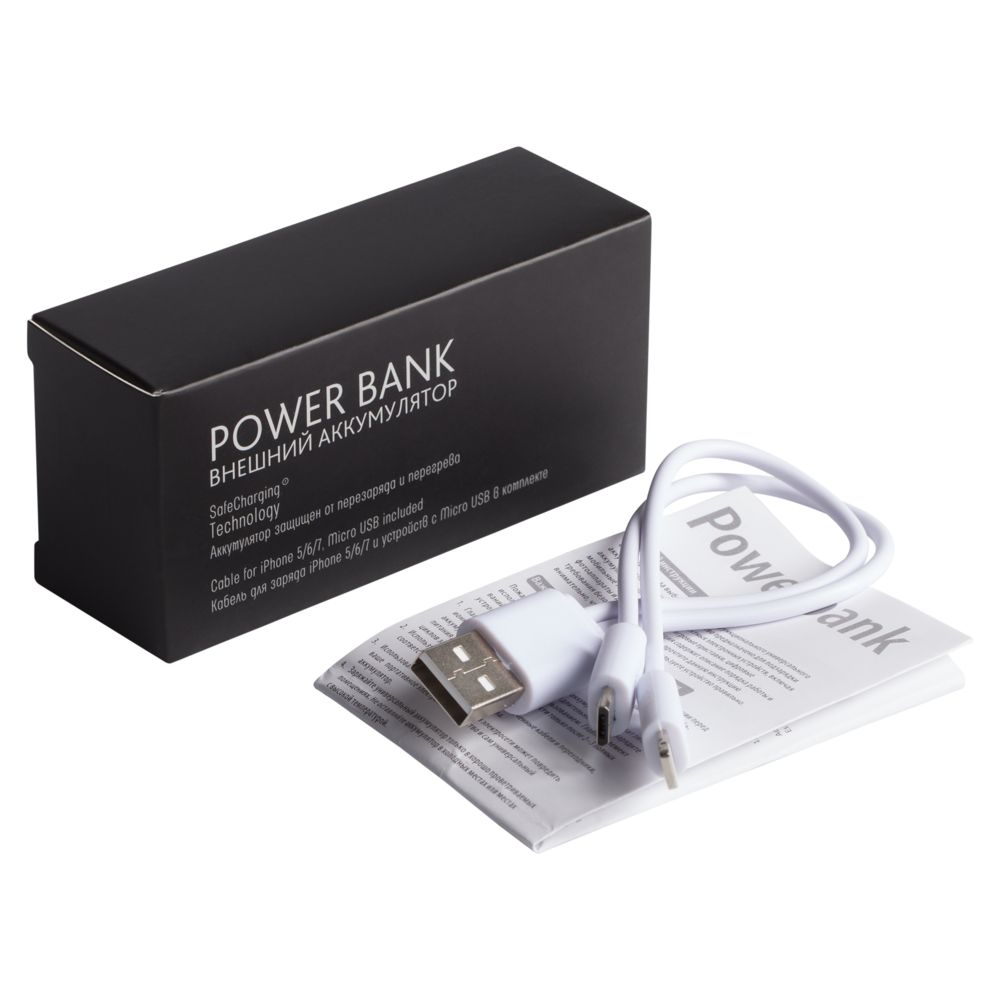 Внешний аккумулятор Easy Metal 2200 мАч, черный / Миниатюра WWW (1000)