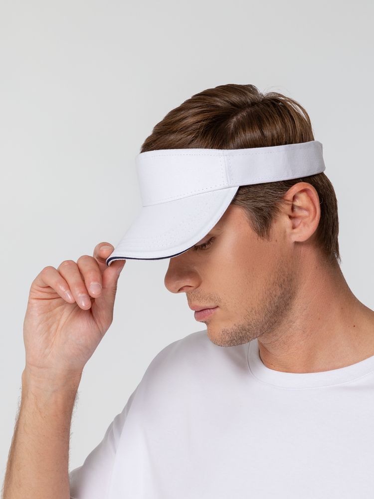 Козырек Active, белый с темно-синим кантом / Миниатюра WWW (1000)