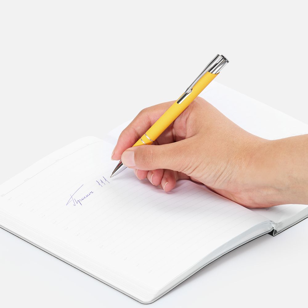 Ручка шариковая Keskus Soft Touch, желтая / Миниатюра WWW (1000)