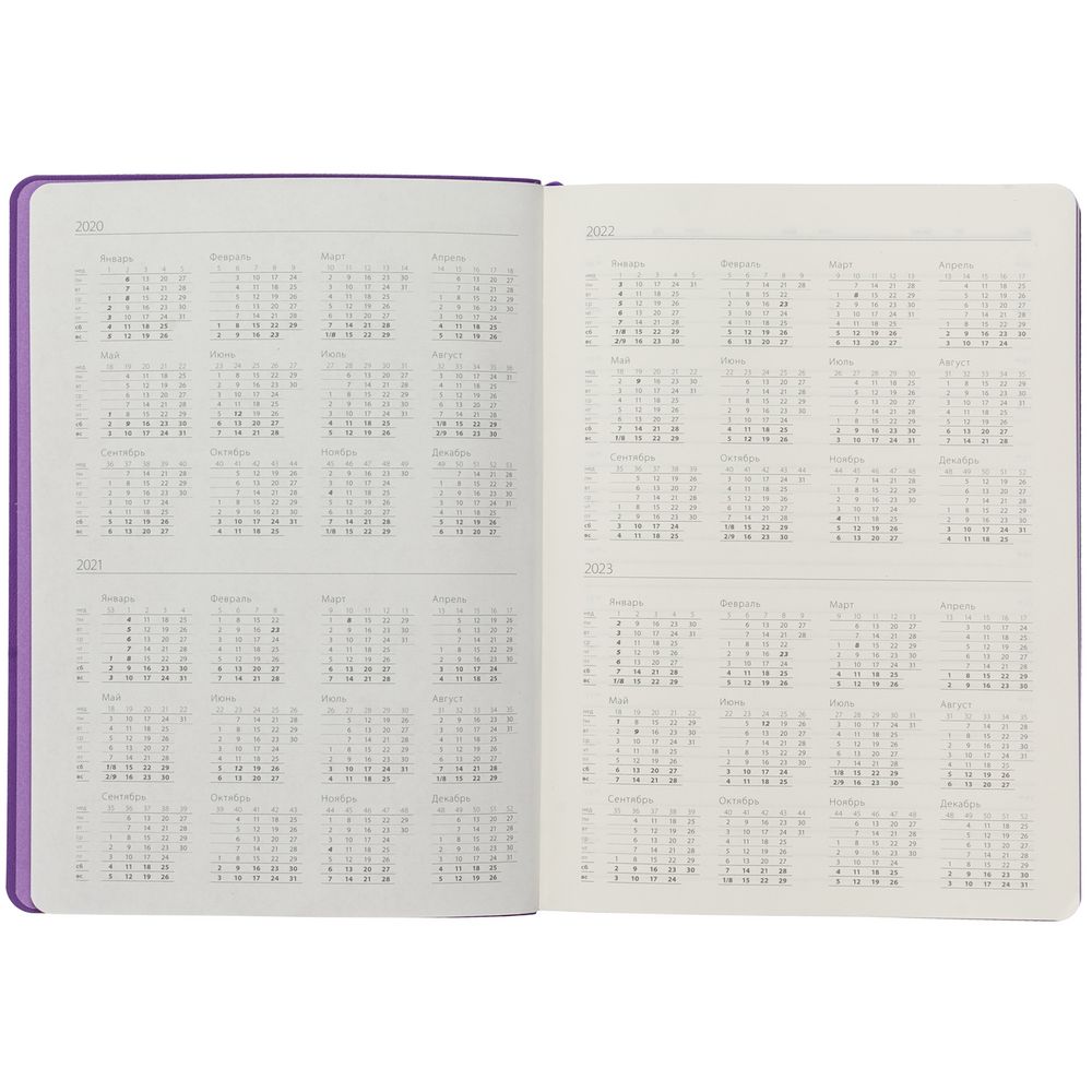 Ежедневник Ridge, недатированный, сиреневый / Миниатюра WWW (1000)