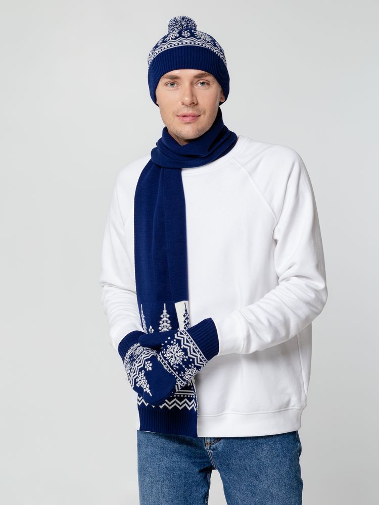 Шапка Elnik, синяя с молочно-белым / Миниатюра WWW (1000)