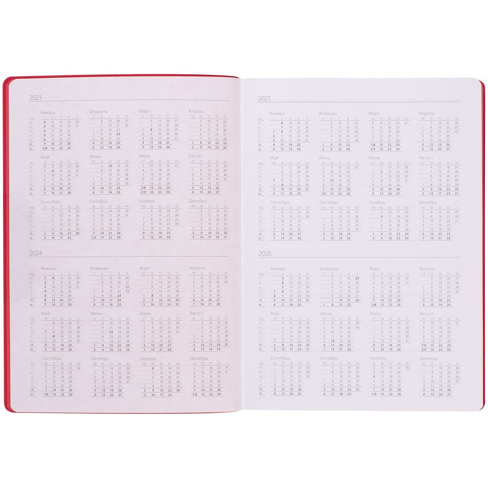 Ежедневник Flexpen Shall, недатированный, красный / Миниатюра WWW (1000)