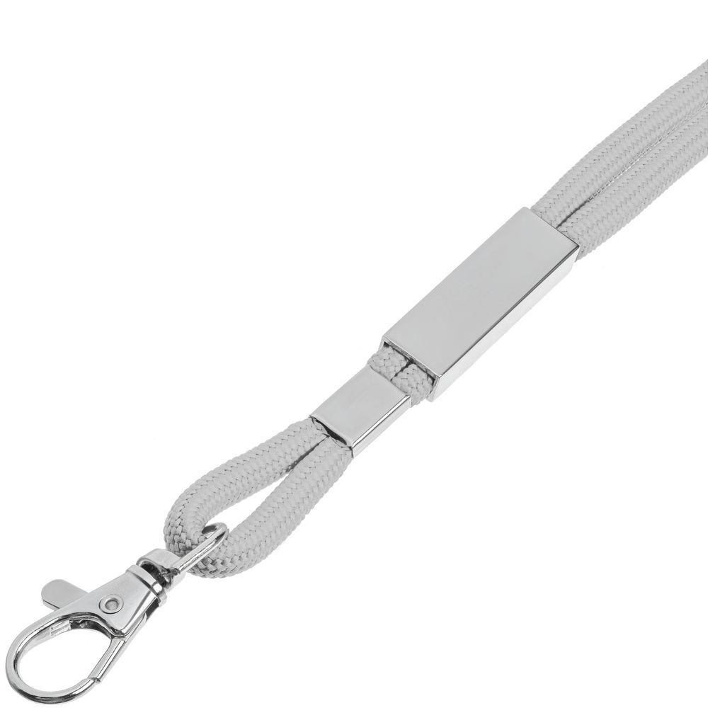 Шнурок для бейджа Tube Metal, серый / Миниатюра WWW (1000)