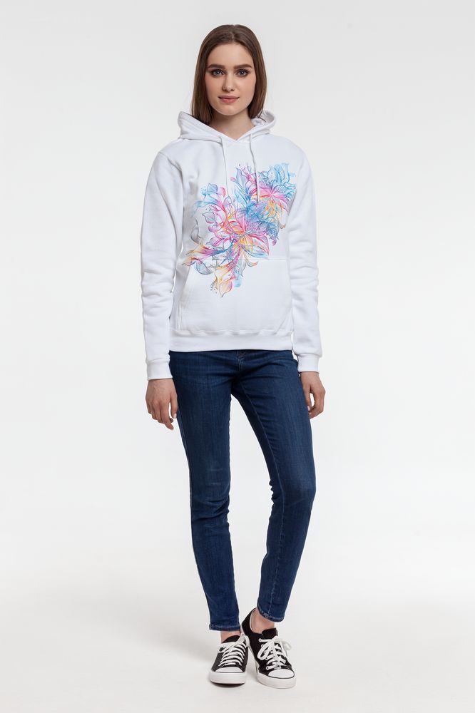 Толстовка с капюшоном Vibrance, белая / Миниатюра WWW (1000)