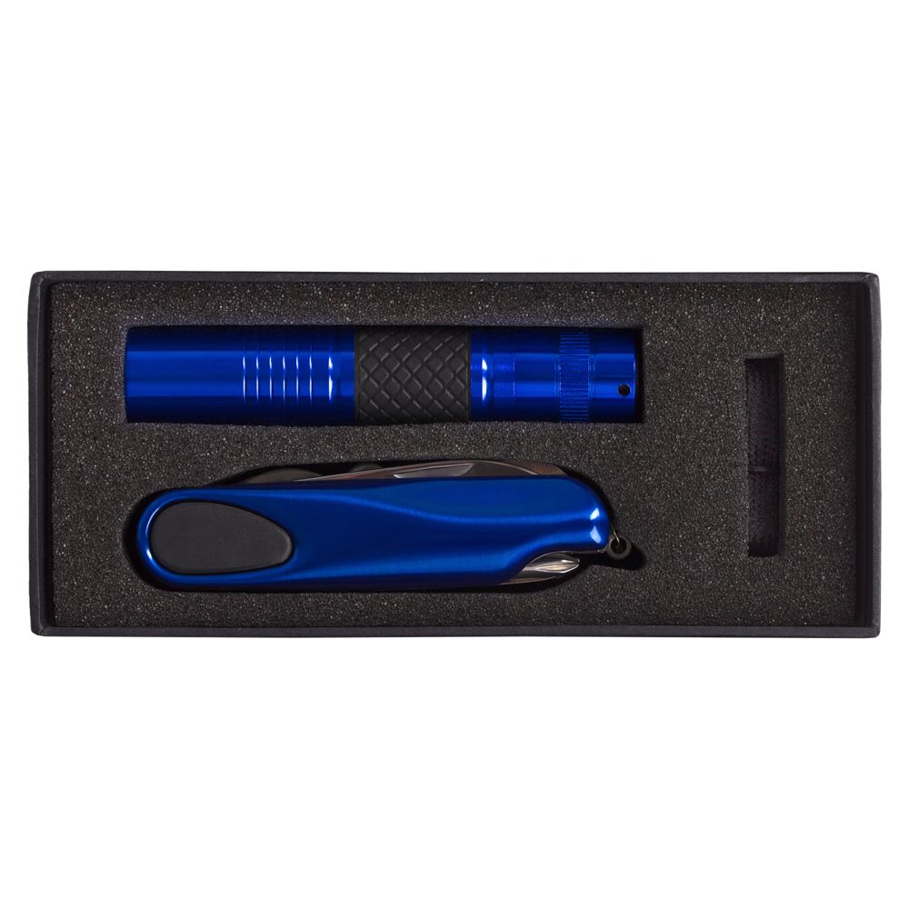 Набор «Зорге»: мультитул и фонарик, синий, уценка / Миниатюра WWW (1000)