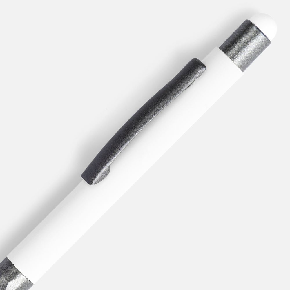 Ручка шариковая со стилусом Digit Soft Touch, белая / Миниатюра WWW (1000)