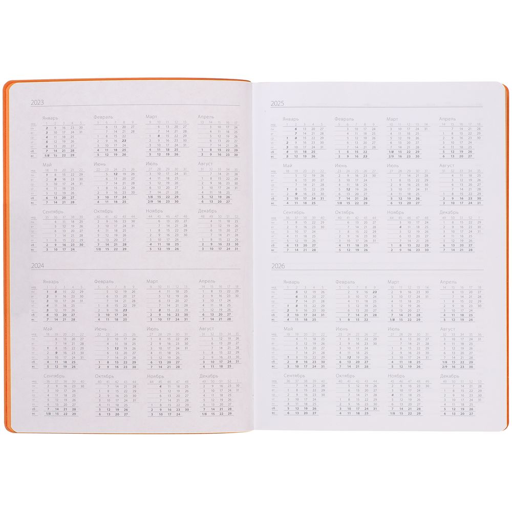 Ежедневник Flexpen Shall, недатированный, оранжевый / Миниатюра WWW (1000)