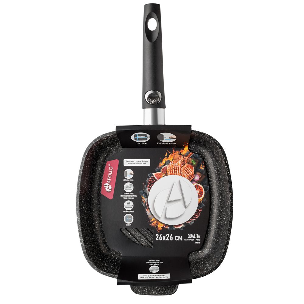 Сковорода литая Qualita, гриль / Миниатюра WWW (1000)