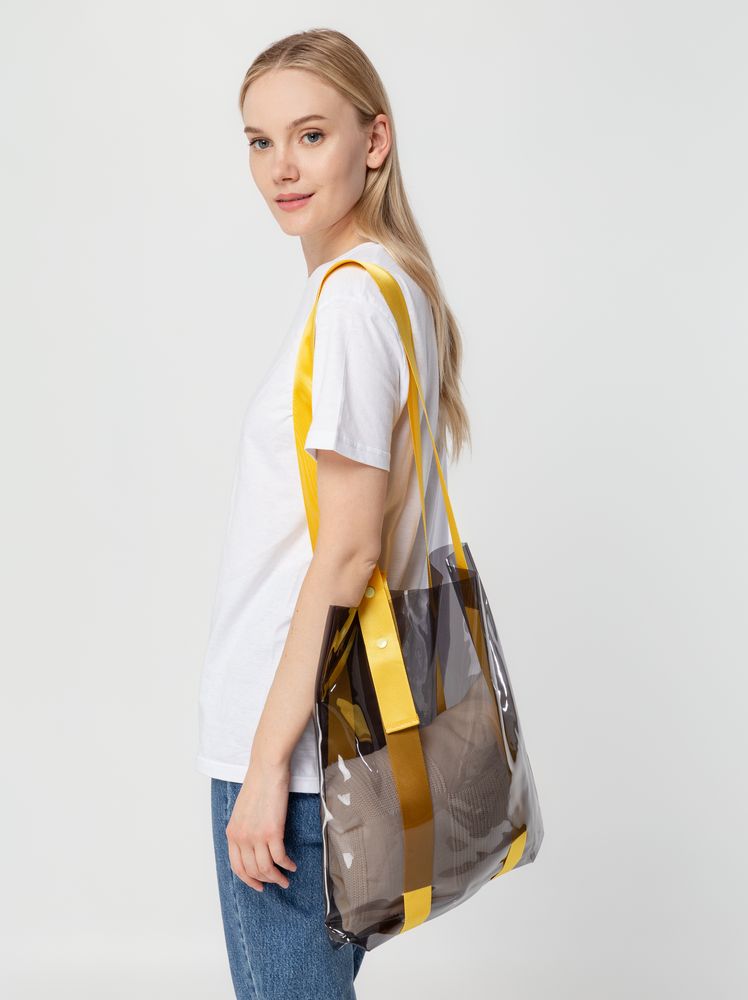 Шоппер Clear Fest, прозрачный серый с желтыми ручками / Миниатюра WWW (1000)