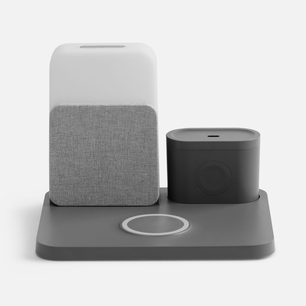 Зарядная станция с часами и подсветкой Large Charge ver.2, серая / Миниатюра WWW (1000)