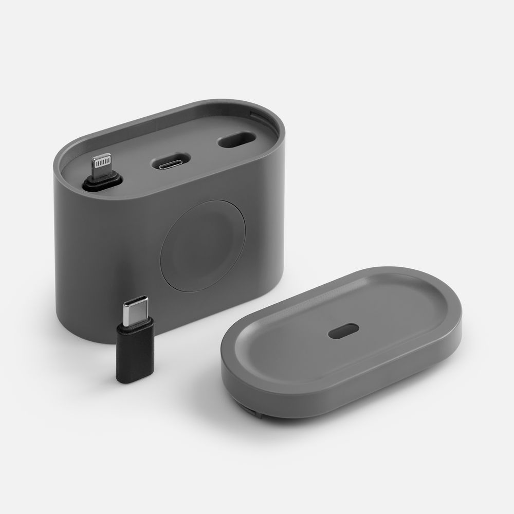 Зарядная станция с часами и подсветкой Large Charge ver.2, серая / Миниатюра WWW (1000)