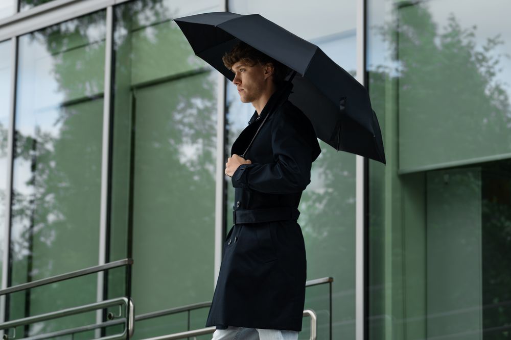 Зонт складной Ribbo, черный / Миниатюра WWW (1000)