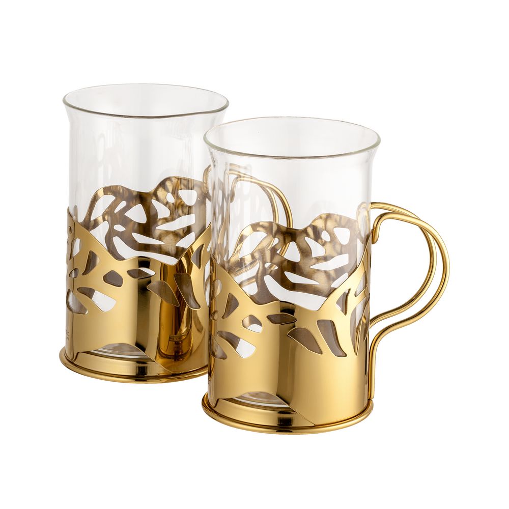 Набор из 2 стаканов в подстаканниках Cite, золотистый / Миниатюра WWW (1000)