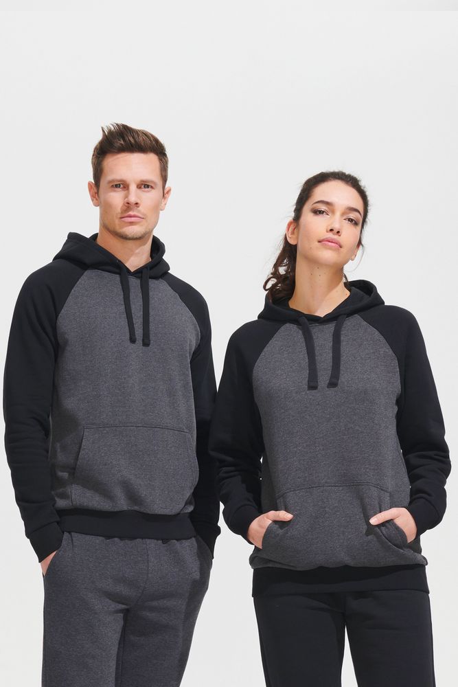 Толстовка унисекс Seattle, темный меланж с черным / Миниатюра WWW (1000)