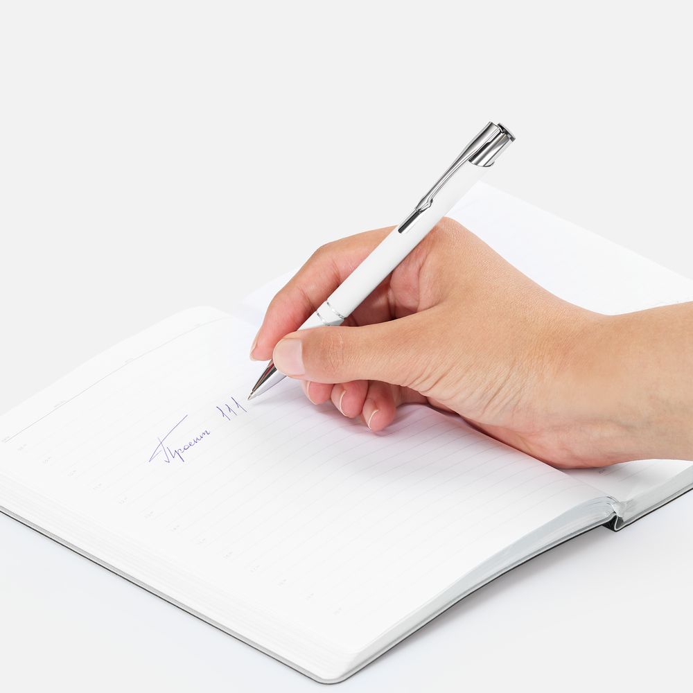 Ручка шариковая Keskus Soft Touch, белая / Миниатюра WWW (1000)