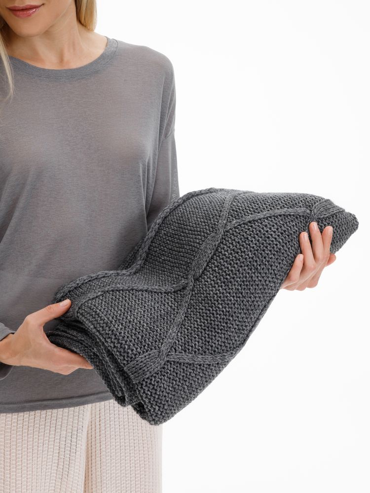 Плед Curve Verve, серый меланж (маренго) / Миниатюра WWW (1000)