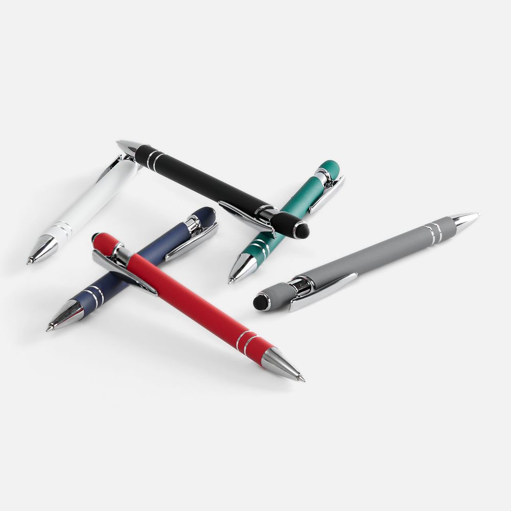 Ручка шариковая Pointer Soft Touch со стилусом, серая / Миниатюра WWW (1000)