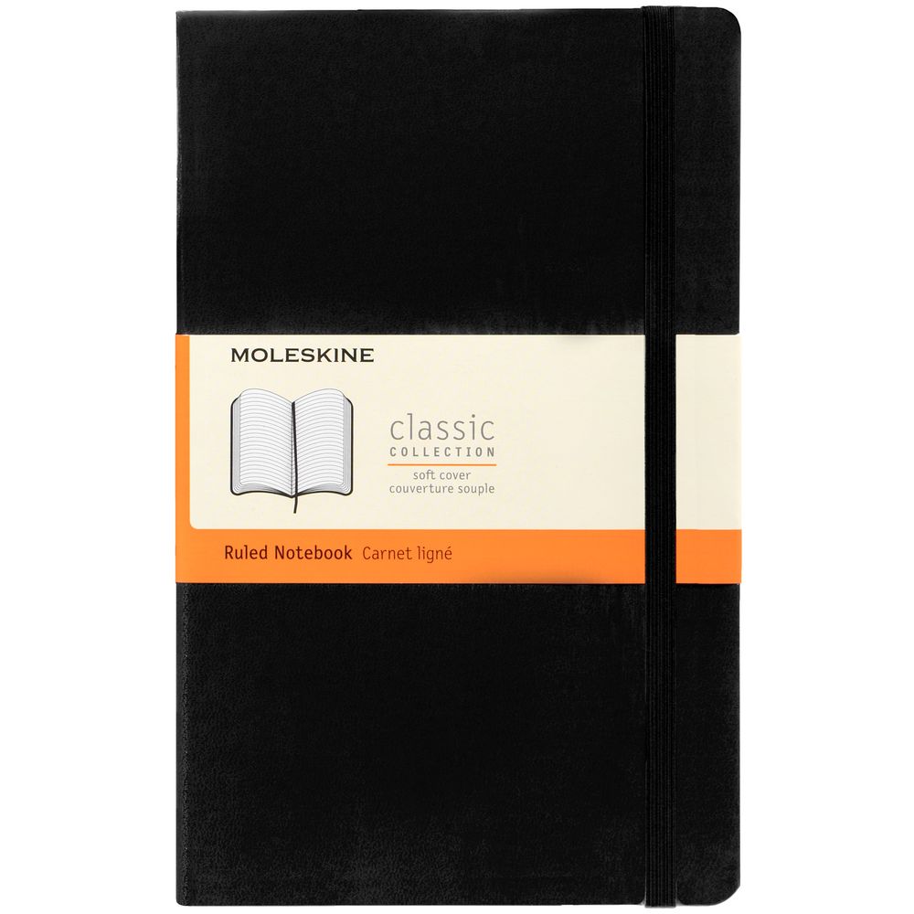 Записная книжка Moleskine Classic Large, в линейку, черная / Миниатюра WWW (1000)