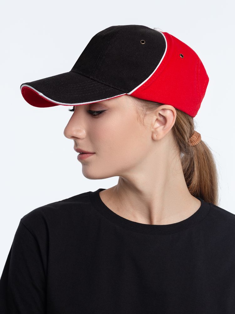 Бейсболка Unit Smart, черная с красным / Миниатюра WWW (1000)