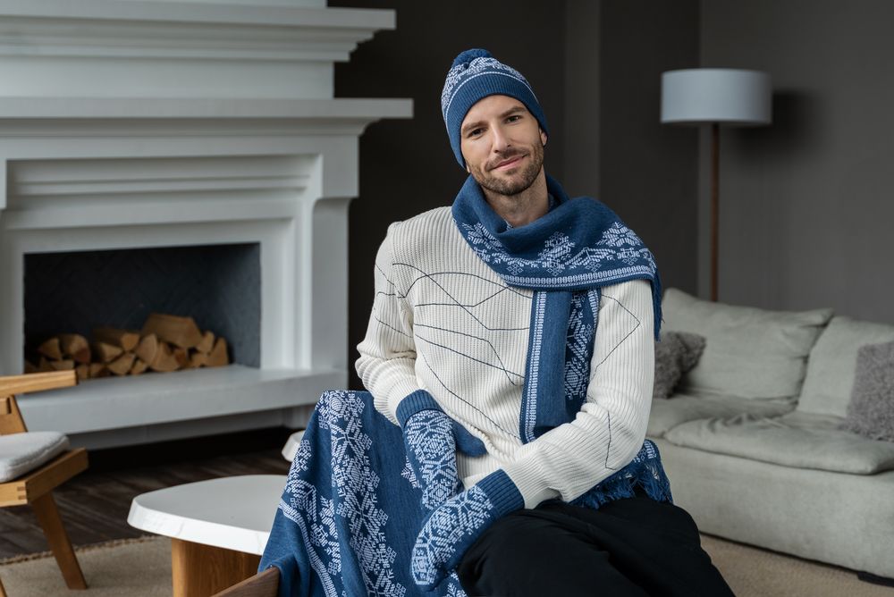 Шапка Onego, синяя (джинс) / Миниатюра WWW (1000)