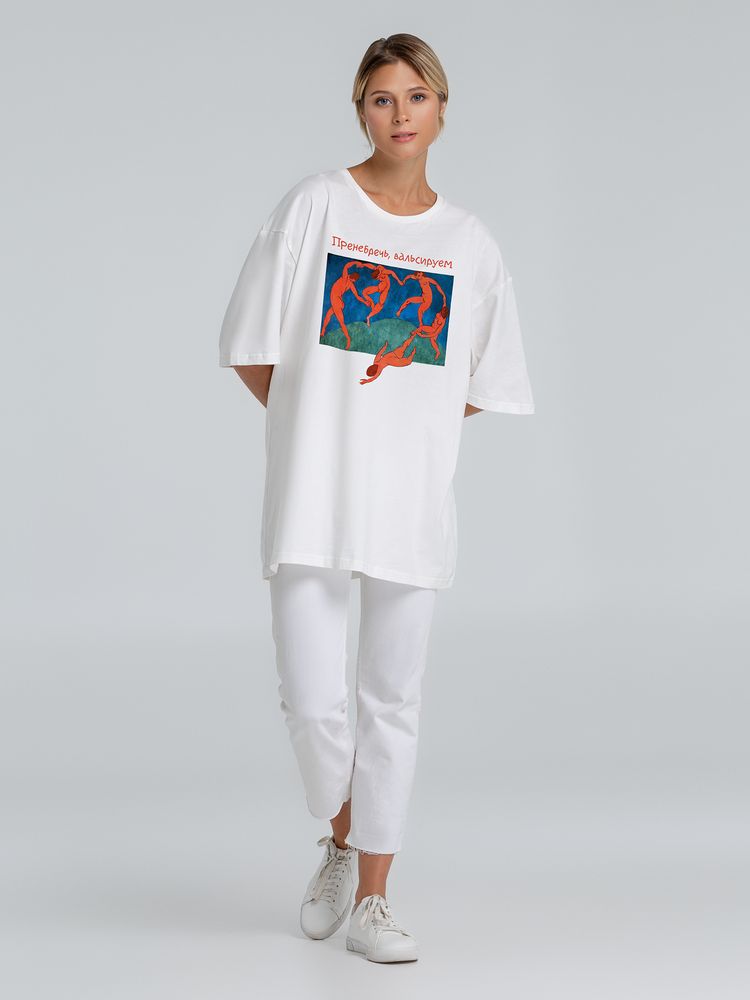Футболка оверсайз «Вальсируем», молочно-белая / Миниатюра WWW (1000)