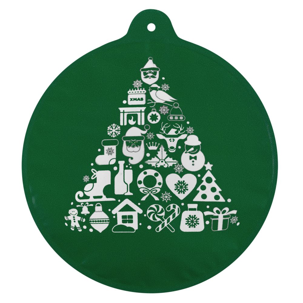 Новогодний самонадувающийся шарик, зеленый с белым рисунком / Миниатюра WWW (1000)