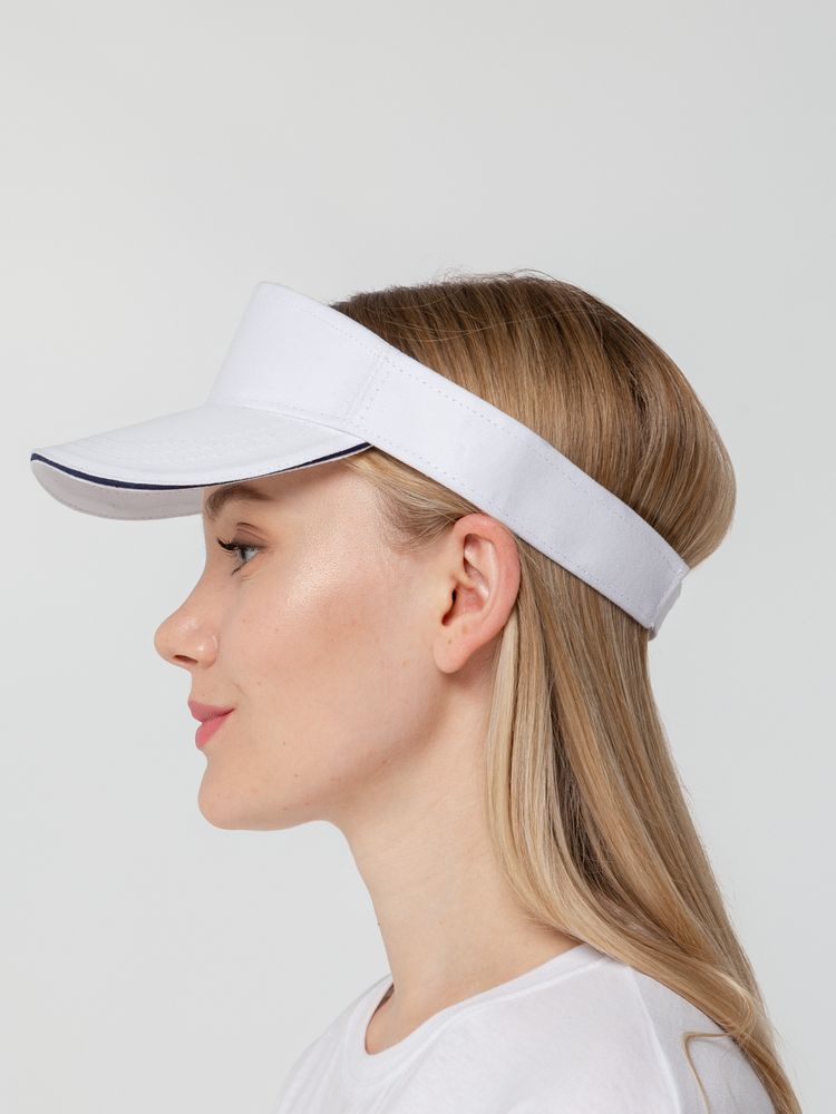 Козырек Active, белый с темно-синим кантом / Миниатюра WWW (1000)