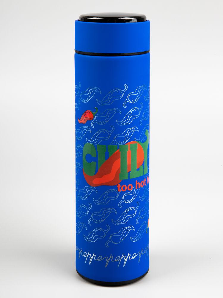 Смарт-бутылка с заменяемой батарейкой Long Therm Soft Touch, синяя / Миниатюра WWW (1000)