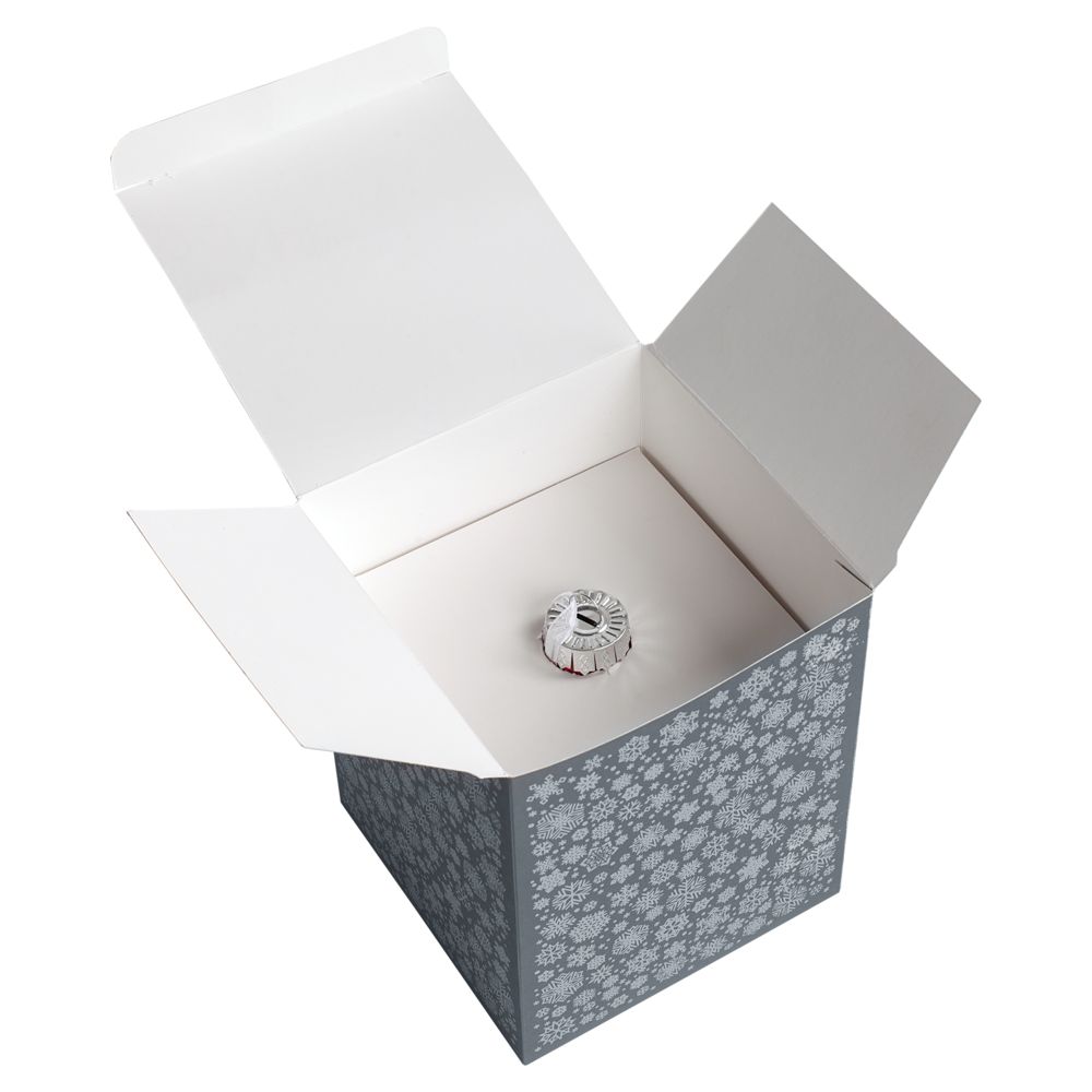 Елочный шар «Скандинавский узор», 8 см, красный / Миниатюра (упак) (1000)