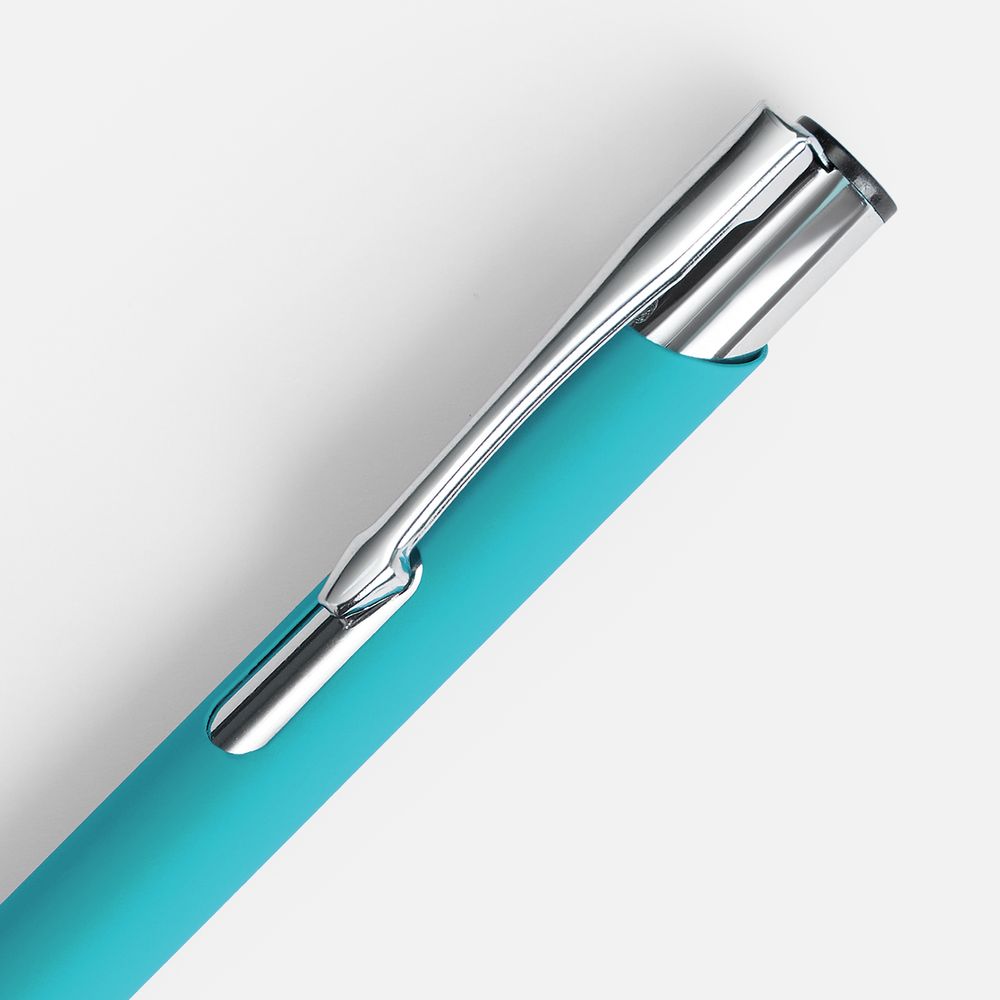 Ручка шариковая Keskus Soft Touch, бирюзовая / Миниатюра WWW (1000)