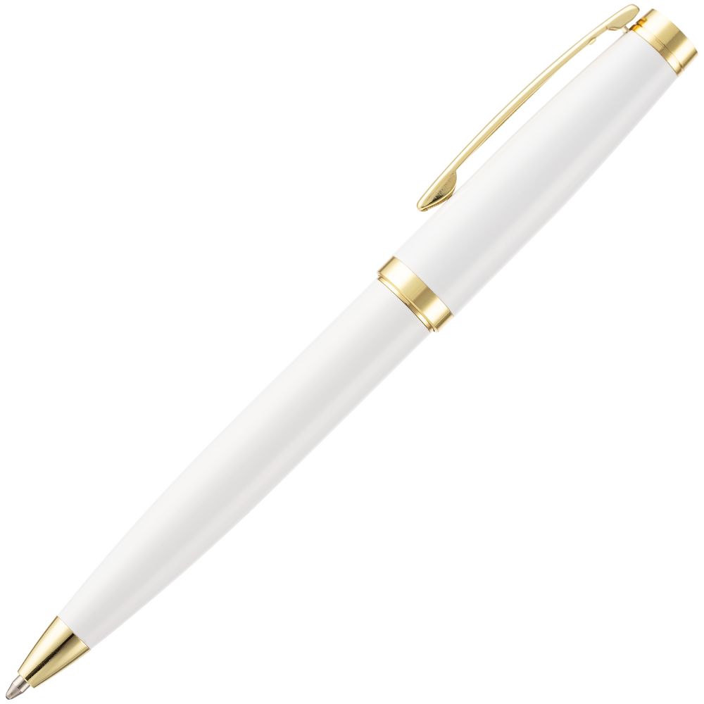 Ручка шариковая Letra Gold, глянцевая, белая / Миниатюра WWW (1000)