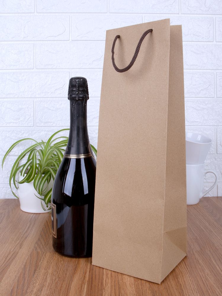 Пакет под бутылку Vindemia, крафт / Миниатюра WWW (1000)