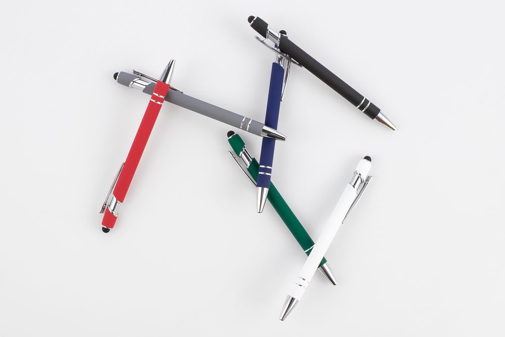 Ручка шариковая Pointer Soft Touch со стилусом, зеленая / Миниатюра WWW (1000)