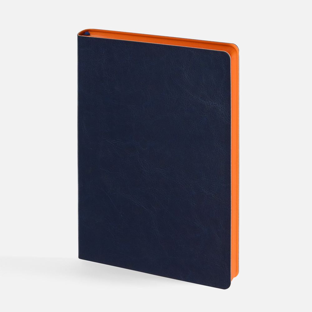 Ежедневник Doppio, недатированный, синий с оранжевым / Миниатюра WWW (1000)