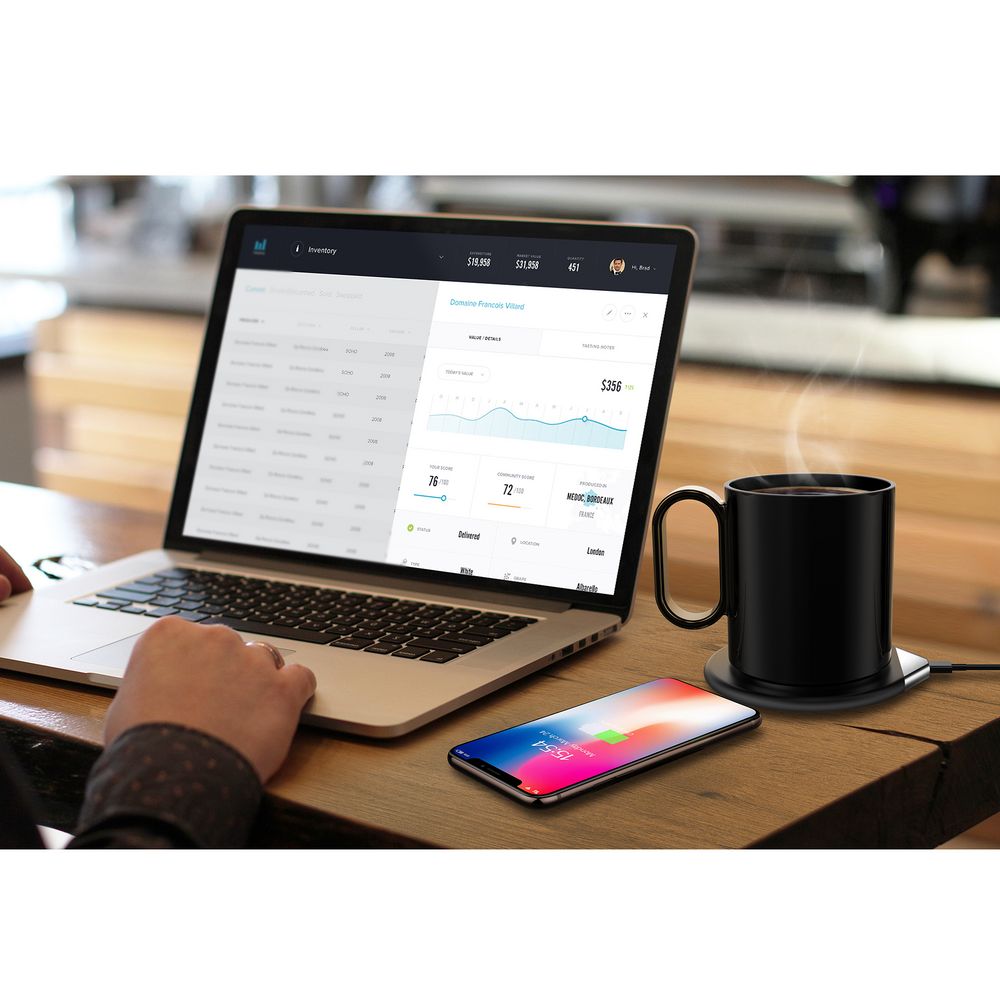 Кружка с подогревом и беспроводной зарядкой dualBase, черная / Миниатюра WWW (1000)