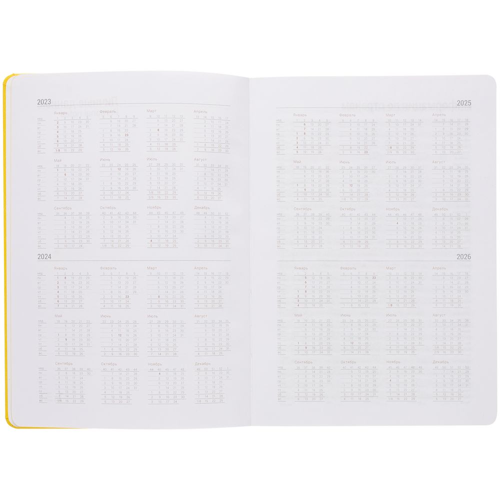 Ежедневник New Factor, недатированный, желтый / Миниатюра WWW (1000)