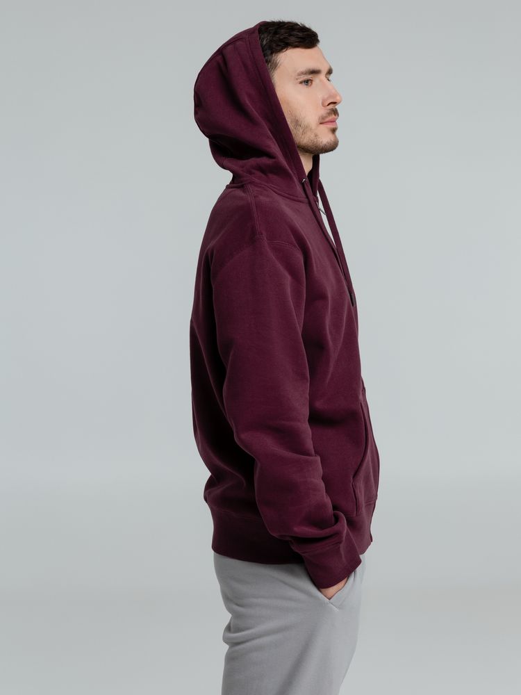 Толстовка с капюшоном на молнии унисекс King, бордовая / Миниатюра WWW (1000)