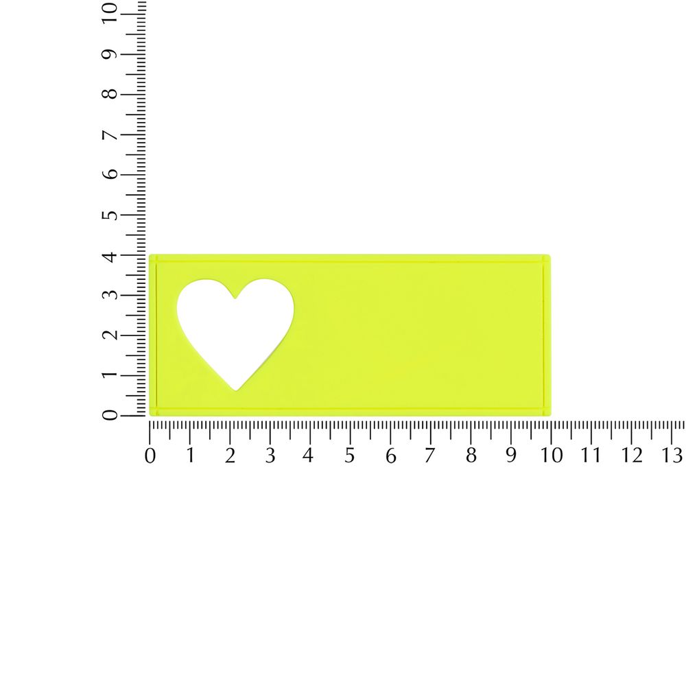 Лейбл из ПВХ с вырезом «Сердце», желтый неон / Миниатюра WWW (1000)