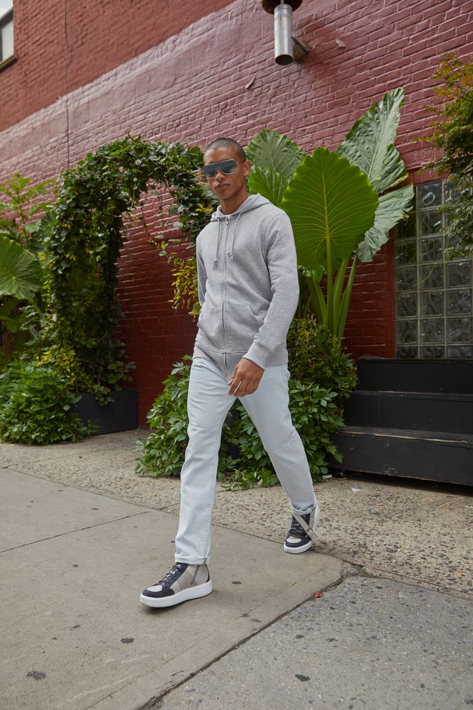 Толстовка на молнии с капюшоном унисекс BNC Organic, темно-синяя / Миниатюра WWW (1000)