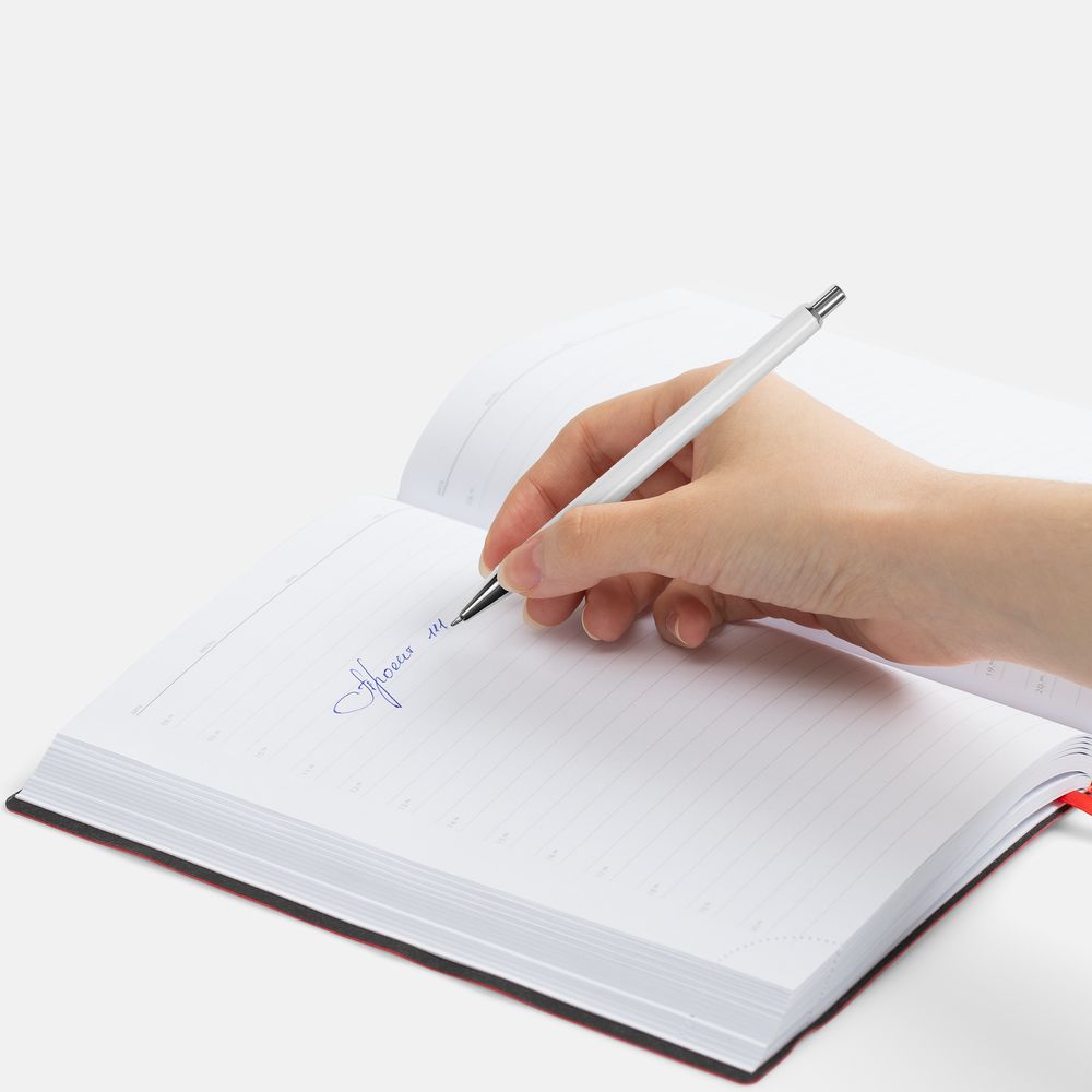 Ручка шариковая Slim Beam, белая / Миниатюра WWW (1000)