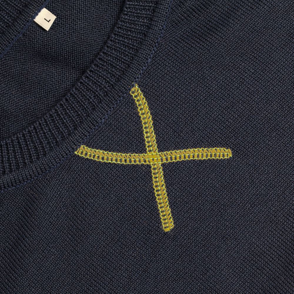 Джемпер Stitch с контрастной отделкой, синий с зеленым / Миниатюра WWW (1000)