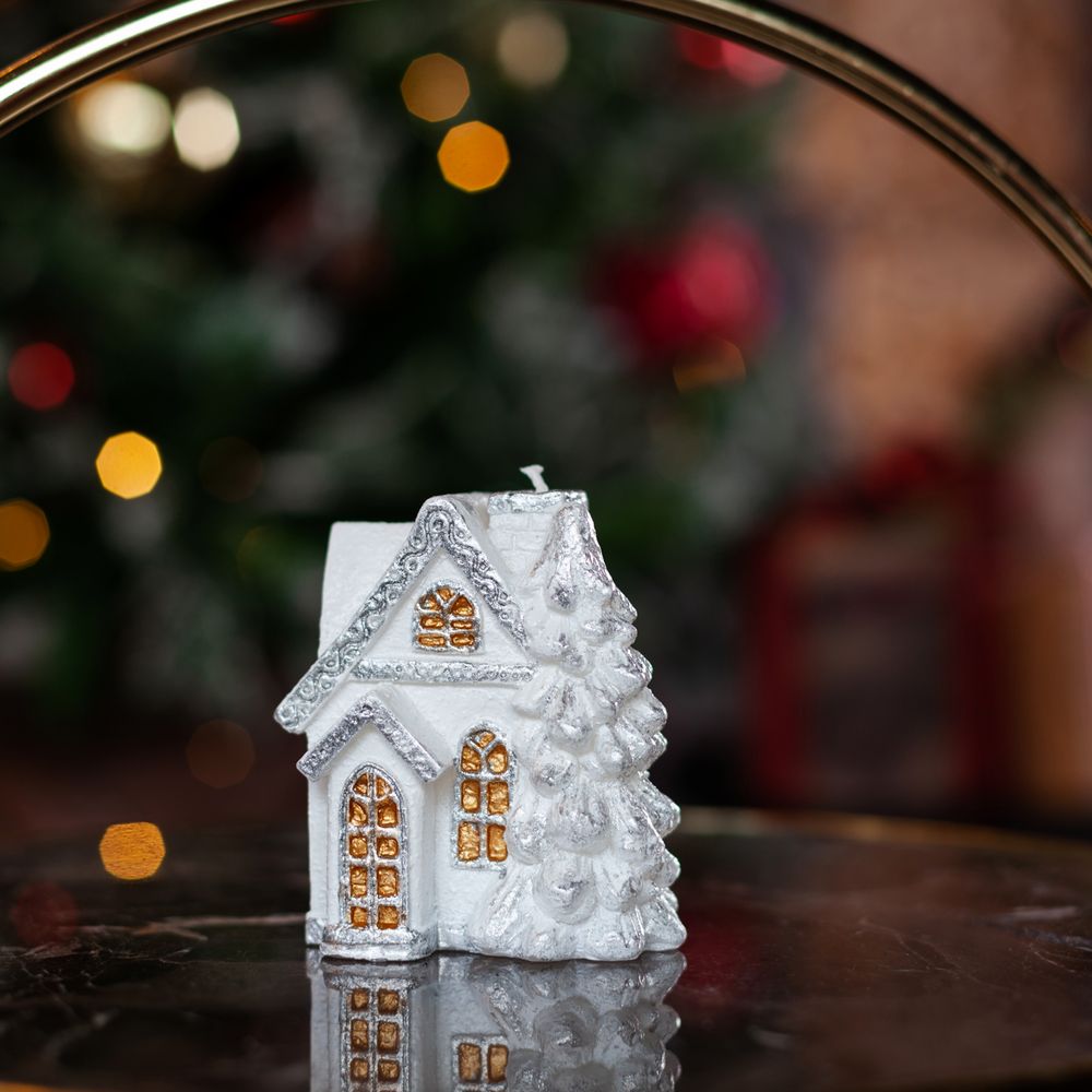 Свеча Christmas Twinkle, домик / Миниатюра WWW (1000)